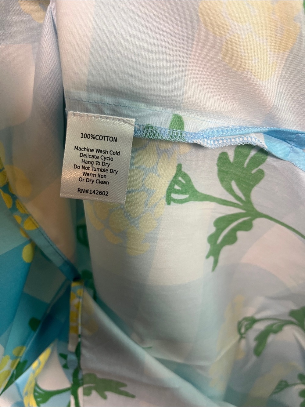 Sail to sable NWT blue yellow white floral gingham cotton kaftan dress sz s - Picture 5 of 9